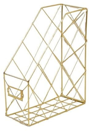 ANQKYO Briefablage Fach Metall Zeitschriftensammler Briefablage Dokumentenablage Desktop Zeitschriftensammler Büro Organizer Platzsparende Aufbewahrung(1 Layer-golden)