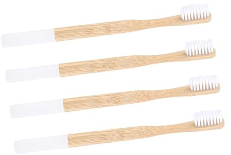 HAMPPLIES 4 St Bambu Tandborstar Vuxen Tandborste Resetandborste Bärbar Bambu Banboo Tandborstar