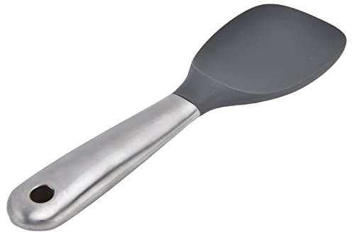 WPKD BLUEIY Cucchiaio da riso con foro per appenderlo, resistente alle alte temperature, cucchiaio da zuppa inodore, accessorio da cucina in acciaio inox, ideale per cucinare e servire