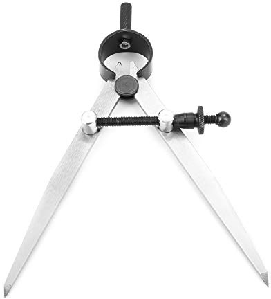 Aramox Herramienta de Brújula de Cuero Ajustable, Acero de Carbono, Divisor Giratorio 100mm, para Elaboración y Puntuación de Cuero