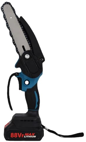 motosega, Mini motosega elettrica portatile da 4 pollici, con batteria e caricabatteria, interruttore di velocità continuo.(One battery/one charger/one chain)