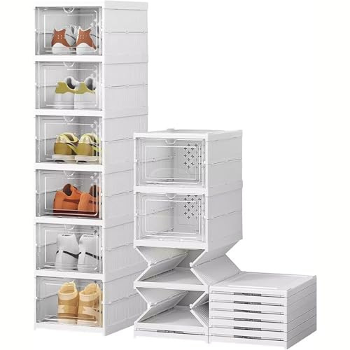 K2 STORE - Scarpiera Salvaspazio Slim Pieghevole con 6 Ripiani, Organizer Portascarpe Compatto in Tessuto, Facile da Montare per Ingresso, Camera e Armadio