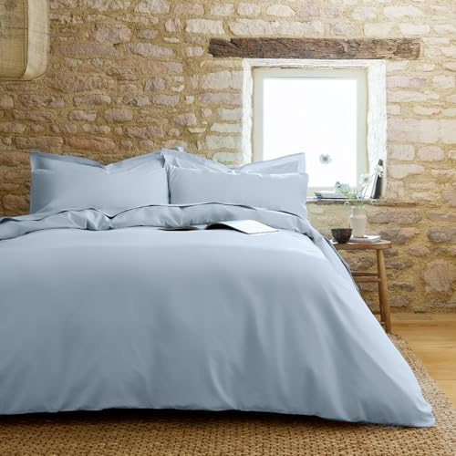 Christy 200TC Organic King Duvet Cover Set | Classic Blue | 100% Certified Organic Cotton Bedding | Super Soft and Smooth Bed Linen