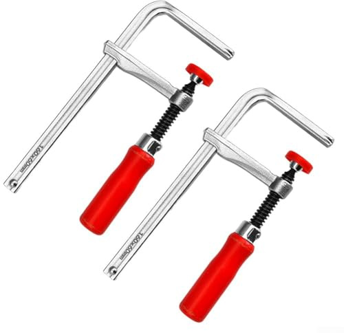 Lot de 2 colliers de serrage à queue d'aronde 200 x 60 mm pour le travail du bois et la fixation de rainures de bureau avec guide de vis rapide et force de serrage de 258,5 kg, convient pour le