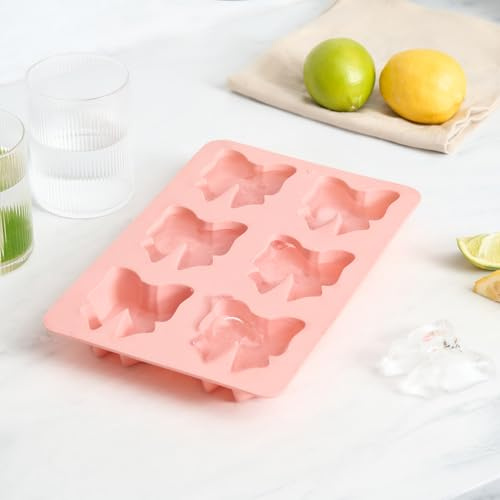 OHS Silicone Ice Cube Tray, Cute Bow Shaped Ice Cube Moulds Easy Release Reusable BPA Free ICES Trays for Whiskey Cocktails Baby Food Craft Homemade Freezer Containers, Pink
