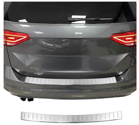 OMAC Ladekantenschutz für VW Touran 2015-2026 gebürstet Edelstahl Chrom | Stoßstangenschutz, fahrzeugspezifische Passform