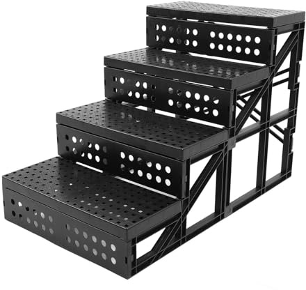 Naroote Escaleras para Mascotas Escalones Plegables para Perros para Cama Alta, Diseño Innovador, Ajustable, Superficies Antideslizantes, Ideal para Perros Pequeños, 60x40x35cm
