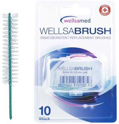 wellsamed Wellsabrush 10 Stück Interdentalbürsten, Größe: XS ISO 0: 0,38 mm, Bürstengröße: 1,8 mm/x-fein, zur effektiven Reinigung der Zahnzwischenräume