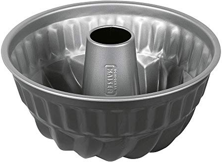Original Kaiser Inspiration Gugelhupfform24 cm, Gugelhupf Backform rund, Kuchenform antihaftbeschichtet, gleichmäßige Bräunung, grau