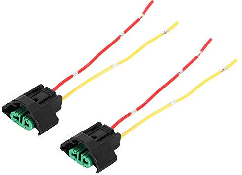 Qiilu 2 Stk. Adapterbuchse, Auto-Motorradbuchse Kabelbuchse Sockel Lampenfassung Kabelstecker für H8 H9 H11