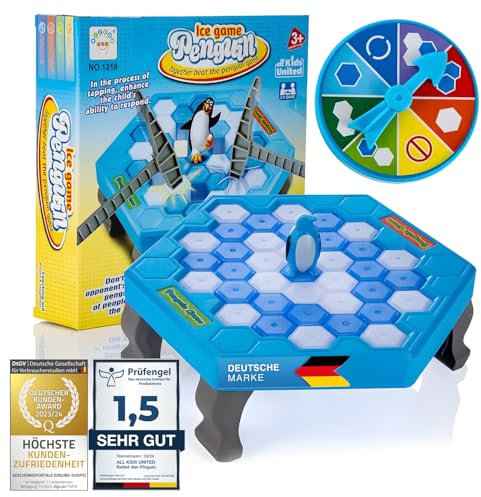 all Kids United® Rettet den Pinguin actiongeladenes Familien-Brettspiel Gesellschaftsspiel für Kinder ab 3 Jahren und Erwachsene