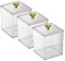 Gukasxi Acryl-Wattepad-Halter, 3 Stück, transparente Wattestäbchen-Aufbewahrungsbox mit Deckel, Watteball-Behälter, Badezimmer-Gläser für Wohnzimmer, Schlafzimmer, Arbeitszimmer, Badezimmer