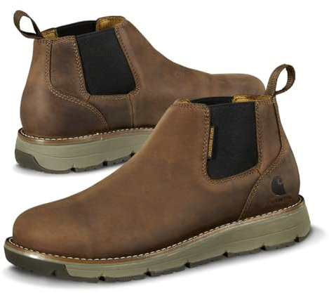 Carhartt Millbrook Romeo - Stivali da lavoro da uomo in movimento, con punta in acciaio, con albero da 10,2 cm, pelle marrone conciata all'olio, antiscivolo e resistente ai rischi elettrici, FastDry e
