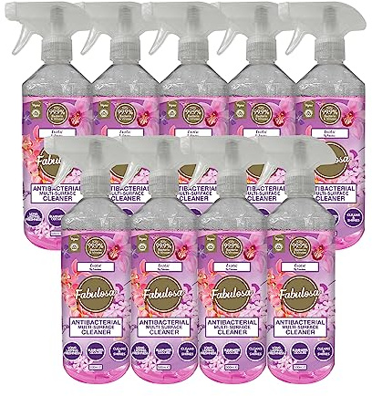 Fabulosa Antibacterial Disinfectant Spray, All Purpose Multi Surface Cleaner, 500ml, 9 pack, Exotic