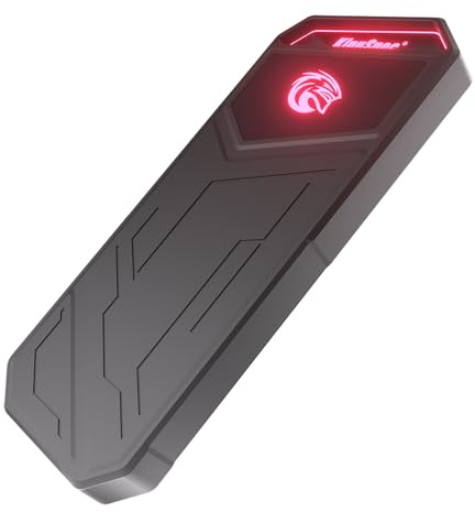 KingSpec Z5 SSD externo portátil de 4 TB con luz RGB, hasta 2100 MB/s, carcasa de aleación de zinc, interfaz USB 3.2 Gen2x2, discos duros de estado sólido extremo, compatible con teléfono