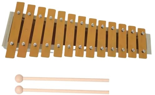 Xylophon Glockenspiel Mit 13 Noten Klassisches Holzfarben-Xylophon Metalltasten Rhythmus-Handinstrument Für Anfänger