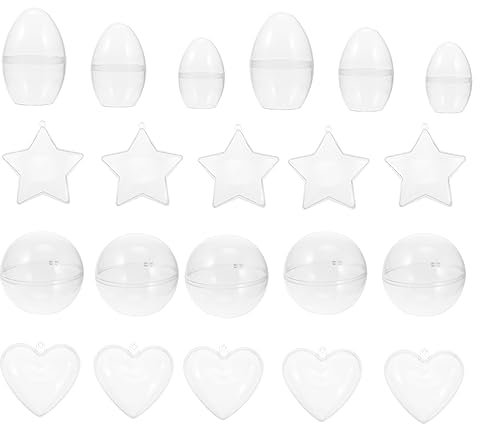 KOMBIUDA 21 Stück Befüllbare Plastikkugeln Hohle Kunststoffkugeln Für DIY Weihnachtsdeko Christbaumkugeln Basteln