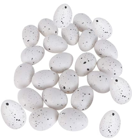 50 Stück Deko Ostereier Plastik Weiß,4 * 3cm Dekoeier Deko Ostern,Ostereier Kunststoff für Ostern Geschenk,Ostern Basteln Bemalen für DIY Handwerk Ostern Party Begünstigt Lieferungen Osterdekoration