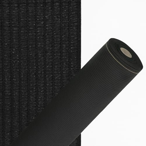 TECHZOCO Malla De Ocultación Jardín Y Sombreo, Malla jardín Negra, Red de sombreo, Panel ocultación jardín, 80% de ocultación, HDPE polietileno de alta densidad, 1 Metros alto x 10 Metros largo, Negro
