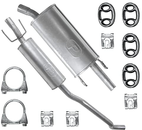 POLMOstrow Auspuff für Opel Corsa 2 II B 1993-2000 | Mitteltopf und Endtopf, Motoren: 1.2 - 1.4 - 1.5 D - 1.6 - 1.7 D, Fließheck