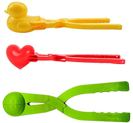 AZIDWERYQ Clip per Creare Palle di Neve a Forma di Cuore con Palline di Anatra, Giocattoli da Neve per Giochi sulla, 3 Clip per Creare Palle di a Colori Casuali all'aperto