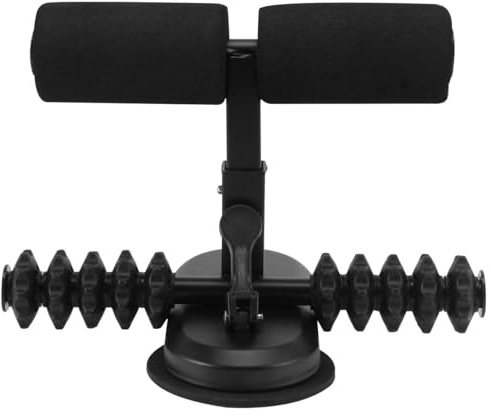 CALLARON Household Sit-up Assist Device with Dual Bars and Suction Fixation, Abdominal Curl and Crunches Aid for Indoor Fitness Training, Black Massage Soft-tooth Design
