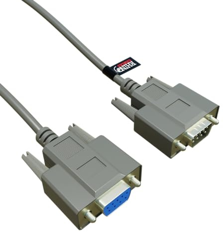 rhinocables 9 Pin Serial Extension Lead (2m) | Male to Female RS232 Cable, Compatible with Printers & Scanners, Precise Signal Transmission