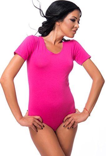 Evoni Damen Body Kurzarm, T-Shirt Bodysuit aus Baumwolle, Kurzarm-Body Elegant, Damen Unterwäsche