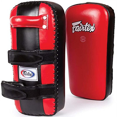 Fairtex Pratzen, Original, KPL2, schwarz-rot, Muay Thai Pads, Schlagkissen MMA