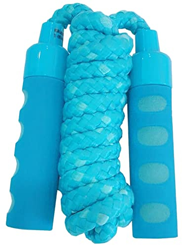 BEST SPORTING Springseil mit Softgriffen, 200 cm - gelb, grün, rot, blau I Springseil Kinder I Springseil für Kinder I Springen I Seil ideal für Fitness I Training I Spiel I Fett Brennen Übung I blau