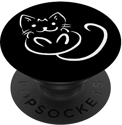 Cat Kitty Black PopSockets Swappable PopGrip
