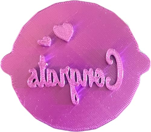 S.S Congrats Cake, Cupcake & Cookie Stamp Embosser for Icing Fondant Cookie Cutter
