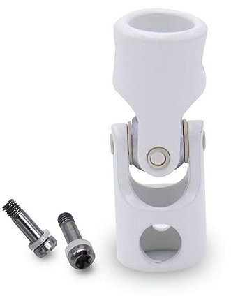 White Crank Drive Knee Joint - F781E - Ball Joint Joint Diameter 12 mm M5 Female - Steel for Blinds and Roller Shutters - French Manufacture and Quality