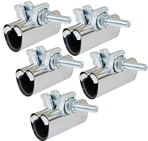 Highcraft Pipe Repair Clamp 1/2, IPS Single Bolt, 3” Long, Stainless Steel (5 Pack)