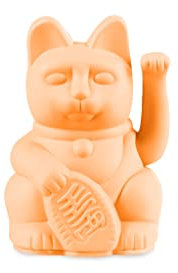 DONKEY Lucky Cat Mini | Peach - Japanische Glücksbringer Winkekatze in Pfirsich, 9,8 cm hoch