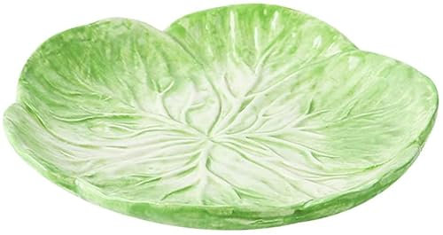 keramikschale Ramen Schüssel Keramik Fruchtschale Snacks Schmuckplatten Kohlform Teller Servierteller for Abendessen Vorspeise Salat Snacks Grün Grün (Size : Green)