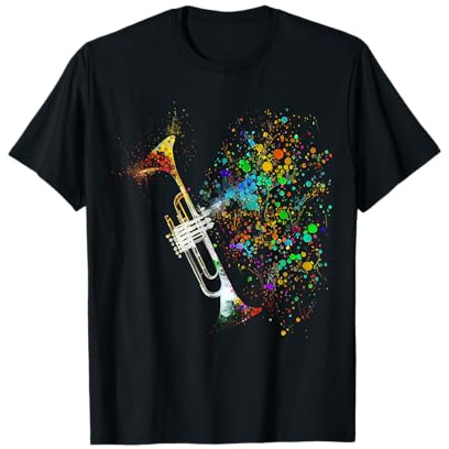 Trompete Farben Bunt Musiker Geschenk für Trompeten Spieler T-Shirt