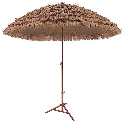 Ombrellone Tiki Hawaiano, Ombrellone Con Tetto In Paglia, Ombrellone Da Tavolo Per Esterni Con Funzione Di Inclinazione E Design Portatile, Ombrelloni Da Spiaggia Parasole, Piano In Paglia Con Tessuto