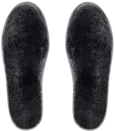 riemot Solette Lana di Montone per Donna Uomo Bambini, Solette Scarpe Invernali per Stivali, Scarponi Lavoro, Pantofole, Solette Termiche Suole Scarpe Calde Morbide Comfort, Nero 38 EU