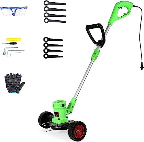 RUTAVM Portatile in Mano Rasaerba Plug-in ad Alta Potenza da 680 W con Rullo a 3 velocità Regolabile a Spinta Manuale Diserbatrice a 2 Stili for Uso Domestico Piccolo tagliaerba