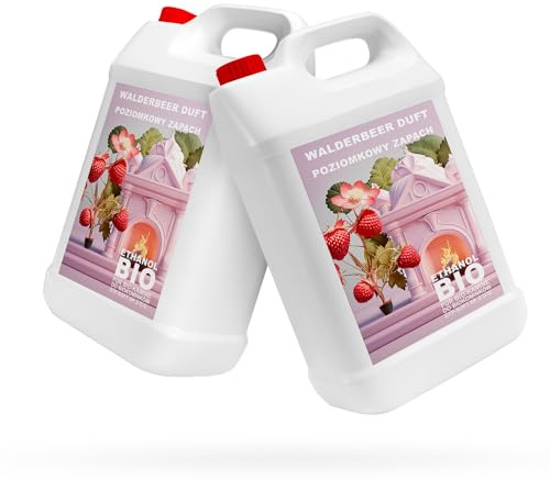 2x5 Liter Bioethanol Premium 100% fürAlkohol für Kamin (WALDERDBEEREDUFT, 10L)