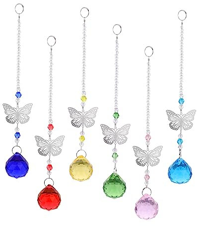 Kisangel 6stücke Kristallkugelprismen Hängeornament Kristallprismen Zum Aufhängen Für Hochzeit Party Dekoration Hängedeko Kristallschmuck