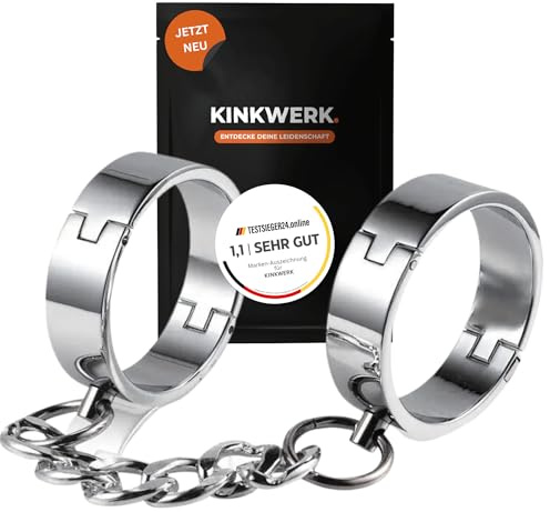 KINKWERK Edelstahl Handfesseln/Fußmanschetten | Stilvolles BDSM-Sexspielzeuge mit O-Ring | Für Männer, Frauen und Paare (Fußfesseln (⌀ 85mm))