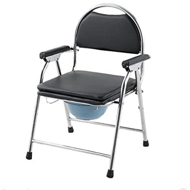 GaRcan Klappbarer, Leichter Toilettenstuhl mit Rückenlehne – höhenverstellbarer Camping-Toilettensitz, Armlehne – tragbarer Nachttisch- und Duschstuhl – Badezimmer-Toilettenstuhl