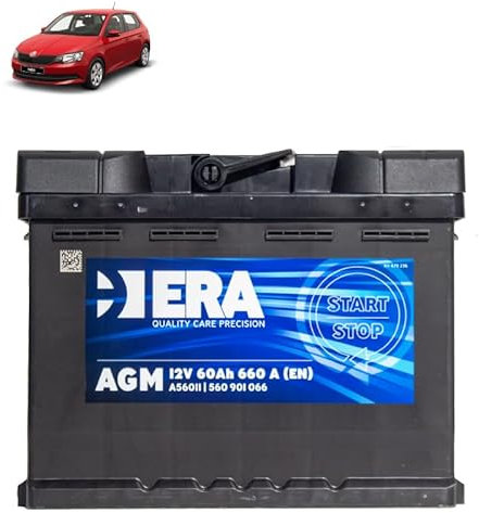 Batteria 60Ah A.G.M. per Skoda Fabia III 1.2 TSI benzina 2014+