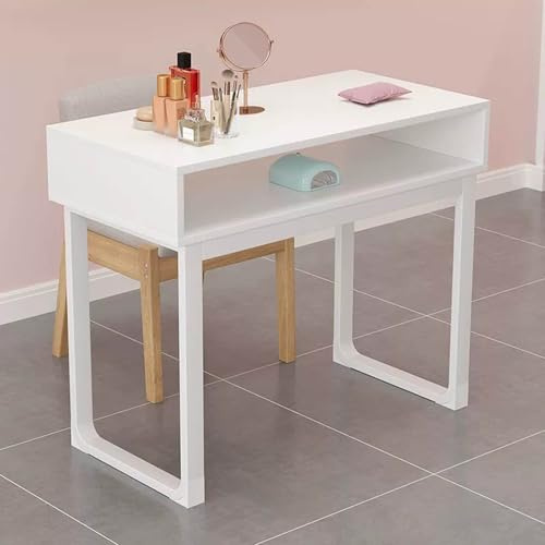 Mesa de Manicura Y Escritorio Para Uñas，mesa de Manicura Profesional Moderna Con Dos Cajones de Almacenamiento，mesa de Trabajo de Madera Para Manicura，mesa de Manicura Para Salón de Belleza Y Spa