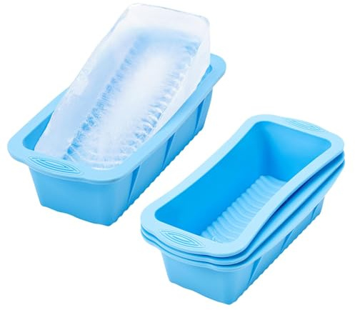YHT 4 Pack Extra Large Ice Bath Giant Ice Cube Tray Mould,Reusable Silicone Big Ice Cube Maker Molds for Cold Plunge,Coolers and Ice Bath Tub(Blue)