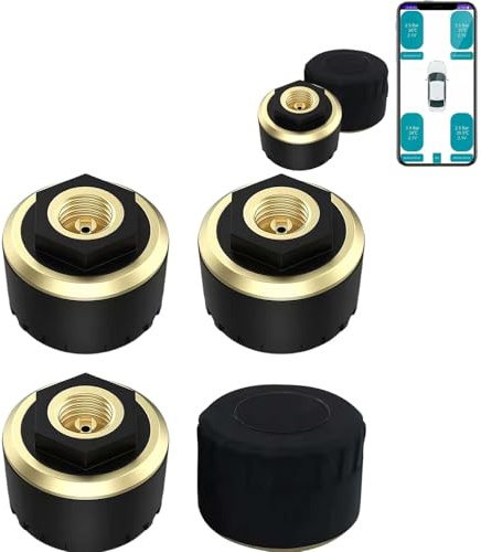 HFLWYWD Sistema de monitoreo de presión de neumáticos, TPMS, sensor inalámbrico de presión de neumáticos en tiempo real, Bluetooth, monitor de presión de neumáticos TPMS para coches, bicicletas,