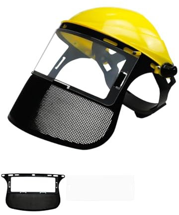 Protection Visage Débroussailleuse, Casque De Sécurité Pour Tronçonneuse, Casque De Protection Pour Débroussailleuse, Écran De Protection Faciale Pour Tondeuse Et Brushcutting（1 masque supplémentaire