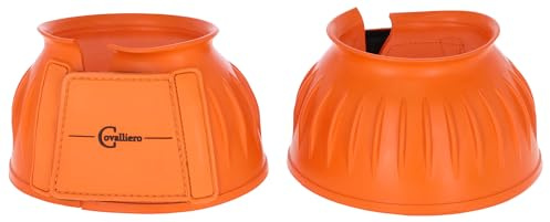 Covalliero Hufglocken Gummi, Hufschutz, Springglocken, paarweise, orange, Full, weiches Gummimaterial, Pferde, mit Klettverschluss